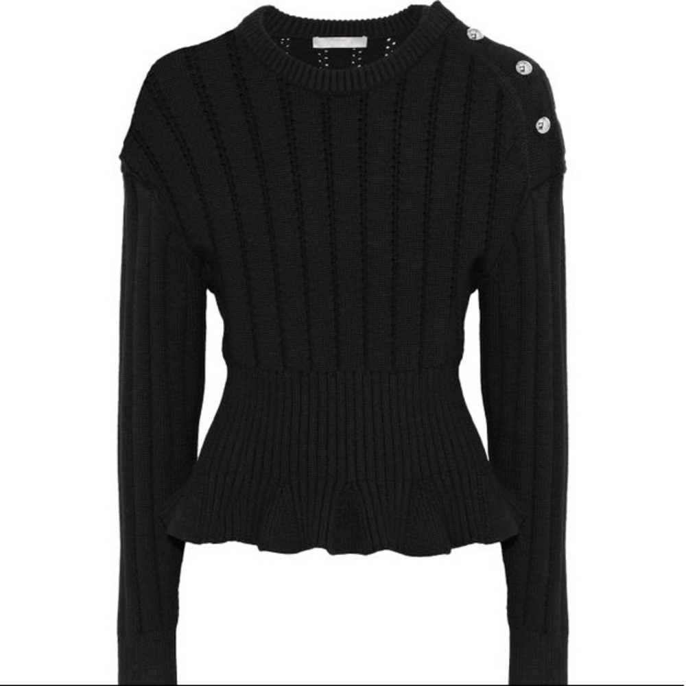 Jason Wu Black Ribbed Sweater